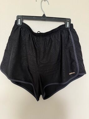Reebok Black Athletic Running Shorts with Gray Trim